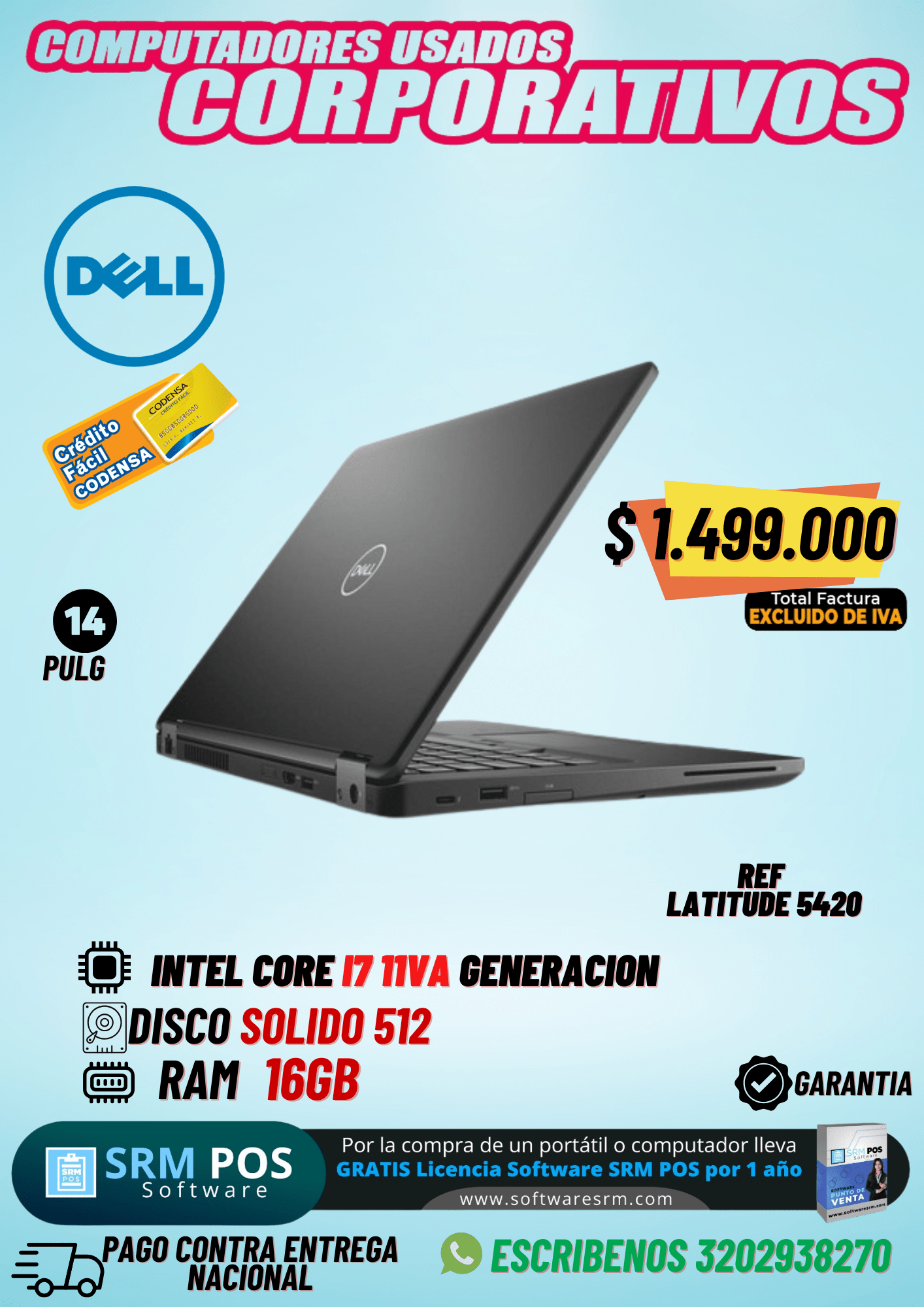 Dell Latitude 5420 Usado | i7 11ª Gen, 16GB RAM, SSD 512GB | IVA incluido